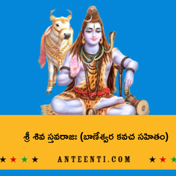 Baneshwara Kavacha Sahita Shiva Stavaraja – శ్రీ శివ స్తవరాజః (బాణేశ్వర కవచ సహితం) - Telugu Lyrics